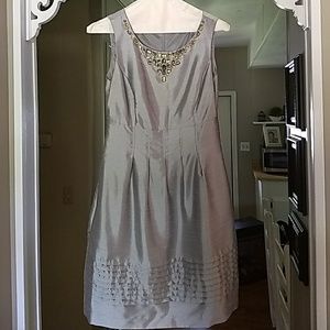 Pewter Dress with Jeweled Neck
